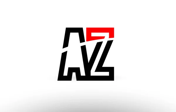 Black white alphabet letter az a z logo icon design — Stock Vector