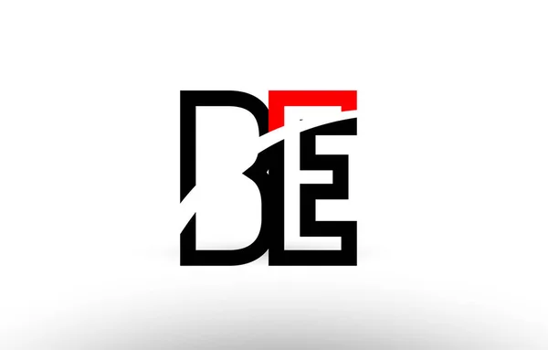 Schwarz weißes Alphabet Buchstabe b e Logo-Symbol-Design — Stockvektor