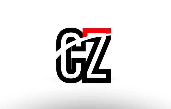 Fekete fehér ábécé levél cz Zagyva logó ikonra design — Stock Vector
