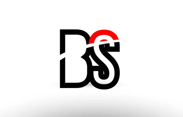 Noir blanc lettre alphabet bs b s logo icône design — Image vectorielle
