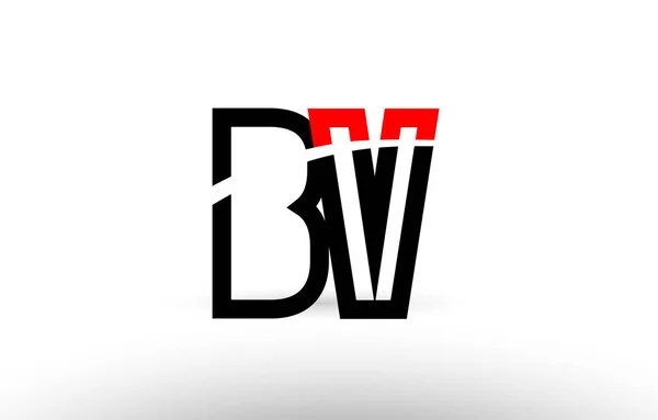 Siyah beyaz Alfabe harf bv b v logo simge tasarım — Stok Vektör