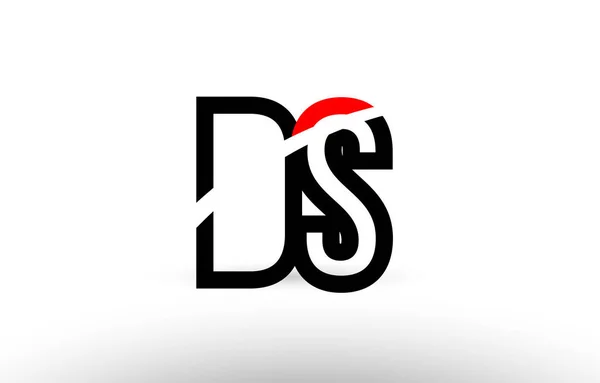 Zwart witte alfabet letter ds d s logo pictogram ontwerp — Stockvector