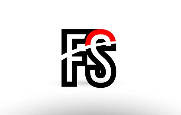 Svart vit alfabetet brev fs f s logo ikon design — Stock vektor