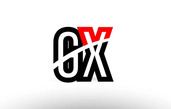 Svart vit alfabetet brev gx g x logo ikon design — Stock vektor