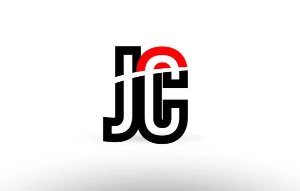 Schwarz weißes Alphabet Buchstabe jc j c logo icon design — Stockvektor