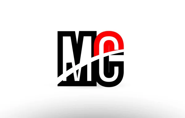 Black white alphabet letter mc m c logo icon design — Stock Vector