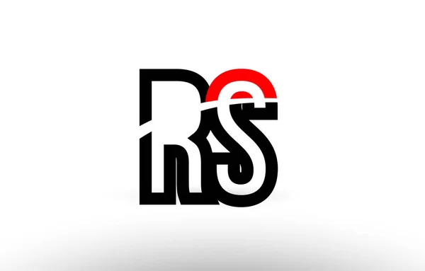 Svart vit alfabetet brev rs r s logo ikon design — Stock vektor