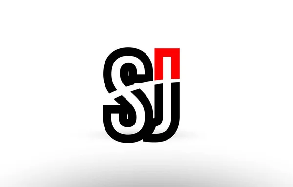 Schwarz weißes Alphabet Buchstabe sj s j logo icon design — Stockvektor