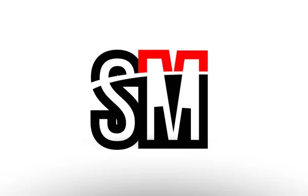 Černé bílé abeceda dopisu sm s m logo ikony designu — Stockový vektor