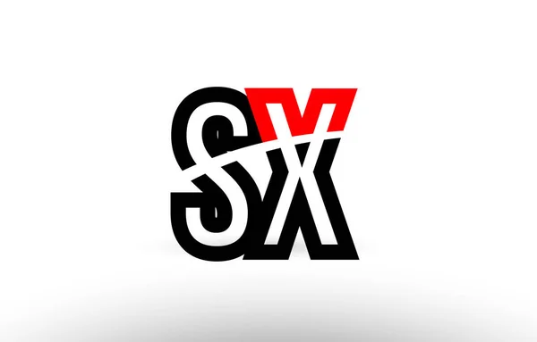 Svart vit alfabetet brev sx s x logo ikon design — Stock vektor