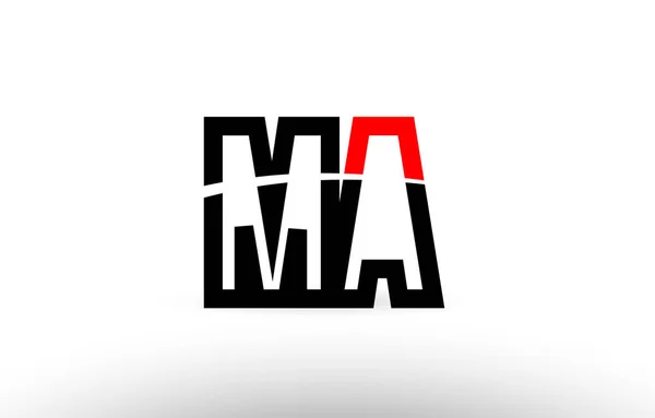黒白いアルファベット文字 ma m ロゴ アイコン デザイン — ストックベクタ