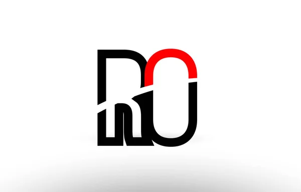 Svart vit alfabetet brev ro r o logo ikon design — Stock vektor