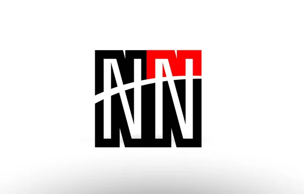 Noir blanc lettre alphabet nn n logo icône design — Image vectorielle