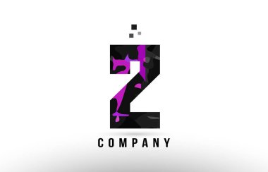 Mor siyah sayı 2 logo tasarımı