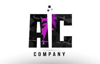Mor siyah Alfabe harf ac bir c logo 