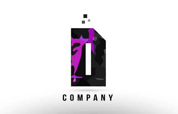 Mor siyah alfabesi harfi d logo tasarımı — Stok Vektör