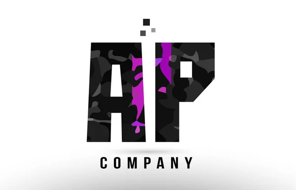 紫黒のアルファベット手紙 ap p ロゴ — ストックベクタ
