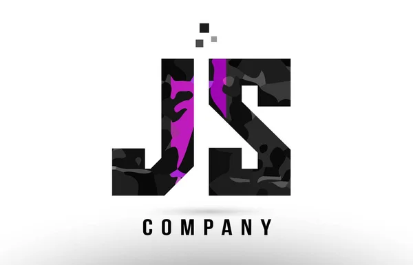 Preto roxo alfabeto letra js j s logotipo —  Vetores de Stock