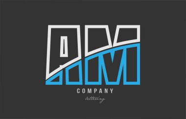 beyaz mavi Alfabe harf m logosu simgesi tasarım kulüpler