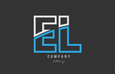 beyaz mavi Alfabe harf el e l logo simge tasarım