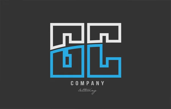 Beyaz mavi Alfabe harf gc g c logo simge tasarım — Stok Vektör