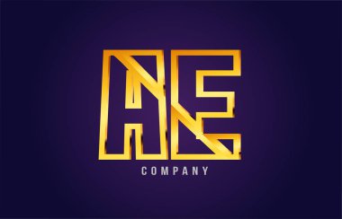 altın altın Alfabe harf ae bir e logo birlikte simgesi tasarım