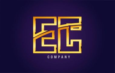 altın altın Alfabe harf ec e c logo birlikte simgesi tasarım