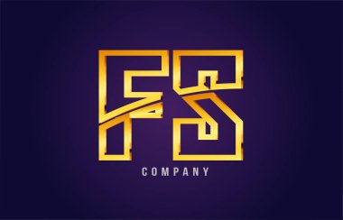 altın altın Alfabe harf fs f s logosu kombinasyonu simgesi tasarım