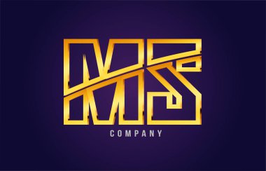 altın altın Alfabe harf ms m s logosu kombinasyonu simgesi tasarım