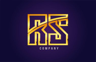 altın altın Alfabe harf rs r s logosu kombinasyonu simgesi tasarım