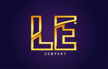 altın altın Alfabe harf le l e logo birlikte simgesi tasarım