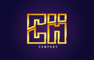 altın altın alfabesi harfi ch c s logosu kombinasyonu simgesi tasarım