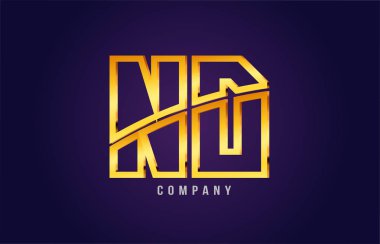 altın altın Alfabe harf nd n d logo birlikte simgesi tasarım