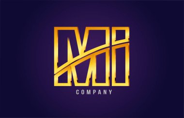altın altın Alfabe harf mi m ben logo birlikte simgesi tasarım