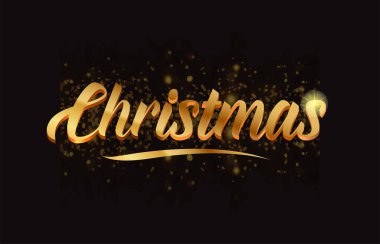  ışıltı ve glitter arka plan ile altın word metni