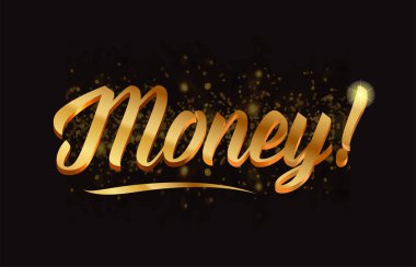  ışıltı ve glitter arka plan ile altın word metni