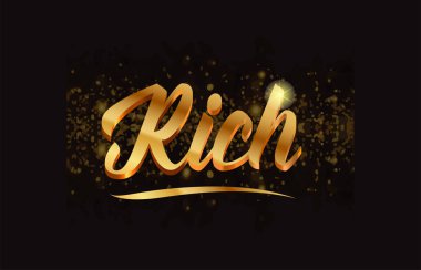  ışıltı ve glitter arka plan ile altın word metni