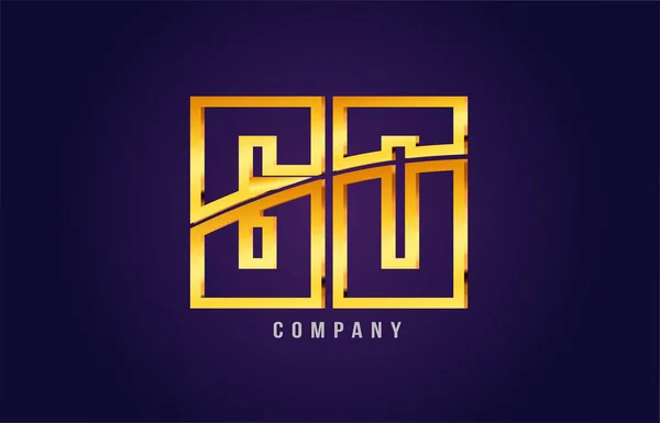 Oro letra del alfabeto dorado go g o logotipo combinación icono diseño — Vector de stock