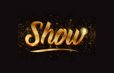  ışıltı ve glitter arka plan ile altın word metni