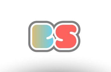 Turuncu pastel mavi Alfabe harf bs b s logo birlikte simge 