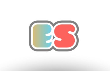 Turuncu pastel mavi Alfabe harf es e s logo birlikte simge 