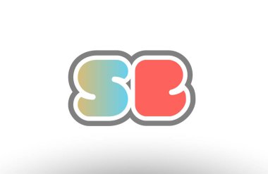 Turuncu pastel mavi alfabe mektup sb s b logo birlikte simge 