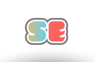 Turuncu pastel mavi Alfabe harf se s e logo birlikte simge 