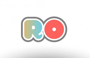 Turuncu pastel mavi Alfabe harf ro r o logo birlikte simge 