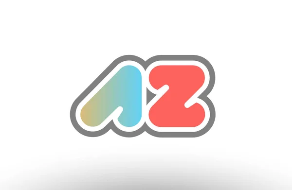 Arancione pastello blu alfabeto lettera az a z logo combinazione icona — Vettoriale Stock