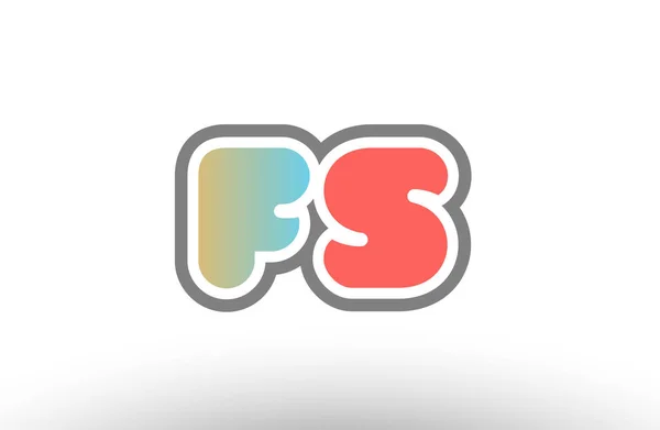 Orange pastel blue alphabet letter fs f s logo combination icon — Stock Vector