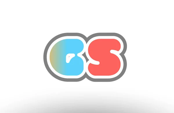 Orange pastel bleu lettre alphabet gs g s logo combinaison icône — Image vectorielle