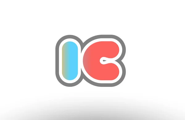 Orange pastel bleu alphabet lettre ic i c logo combinaison icône — Image vectorielle