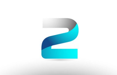 gri mavi numarası 2 iki logo 3d tasarım