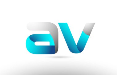 gri mavi Alfabe harf av bir v logo 3d tasarım 